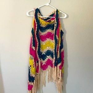 Crochet cardigan throw